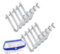 Pool Brush Clip, Stainless Steel Skimmer Accessories, Pack of 10 Leaf Skimmer Double Pins for Daily Maintenance of the Pool Brush and Cleaning Pond Walls with