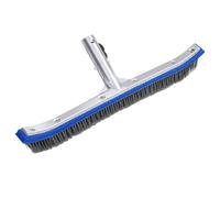 Pool Brush Curved Aluminium 46cm Wall Floor Cleaning Head Blue Heavy Duty