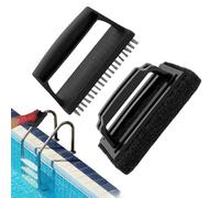 Pool Brush | Heavy Duty Pool Steel Wire Sponge Brush,Ergonomic Scrubber Handheld Cleaning Tools for Hot Tub Tile Rust Stains Dirt Removal Stubborn Maintenance Daily Care