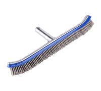 Pool Brush with Aluminum Handle for Inground Pools, Heavy Duty Nylon Bristle Cleaning Tool for Walls, Steps & Corners