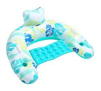 Pool Chair for Adults, Inflatable Water Air Mattress, Pool Chair with Backrest, Swimming Chair for Pool, Adults, Water Lounger with Handle, Drink Holder, Tanning Pool for Summer Party (Blue)