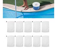 Pool Cleaner Net, Pool Supply Fine Mesh Filter Bags, 10Pcs Filter Bag Swimming Pool Skimmer Mesh Dust Strainer Bags Replacement Cleaning Tools