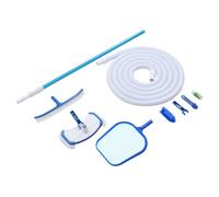 Pool Cleaning Kit ABS White 7.5m Hose 38mm Adjustable Pole 1.2-3.6m Vinyl Bumper