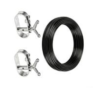 Pool Cover Cable Kit 100ft Rustproof Aluminium for Winch Above Ground Pools | 2.2mm Coated Steel Cable Red Butterfly Crank Simple Installation Fast Release Tension for Winter Covers