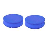 Pool Cover Dark Blue Ø480 cm Polyethylene 2pcs Round Tear-Resistant Fit UV-Safe