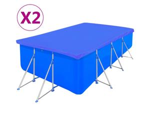 Pool Cover Dark Blue Polyethylene Rectangular 540x270 cm 2pcs 90g/m² Heavy-Duty
