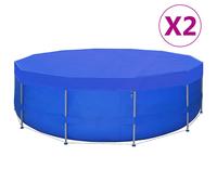 vidaXL 2x Pool Covers PE Round Cover Pool Accessory Cap Shade Ground Cloth
