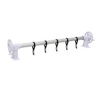 Pool Cover Roller Silver White Aluminium Plastic 2-5m Telescopic 5Cord handknob