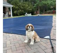 Pool Cover，，Tear-Resistant Winter Pool Cover - Durable Mesh Safety Net for Above Ground Pools - Fits 4-20ft Rectangles - Ideal for Leaf Protection (10x18ft)