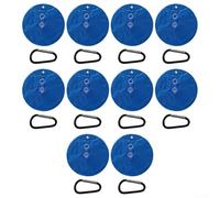 Pool Cover Weight Bags 10-Pack, PVC with Hooks for Above-Ground Pools, Winter Water Bag Round Dark Blue with Cover