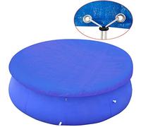 Pool Covers Pack of 2 Dark Blue Polyethylene Tarpaulin for 450-457 cm Round Above Ground Pools with Drain Holes, Tear-Resistant, Water-Repellent, Protection Against Leaves, Dirt, UV, Garden, Outdoor