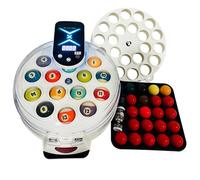 Pool Cue 16/22 Billiard Ball Polisher Washer, Electric Billiard Ball Cleaner Machine with LCD Touch Screen, Effortless Polishing, Cleaning, and Care for Billiard