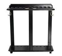 Pool Cue Rack Wall Mount, Billiard Cue Holder with Storage for 10 Sticks and Ball Set, Space Saving Design for Home Game Room Bar
