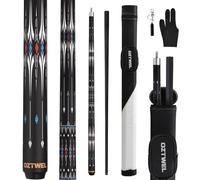 Pool Cue Stick with Case, 12.8mm Glass Fiber Pool Cue Stick, Pool Cue Kit, 58" Professional Pool Cue Set with Gloves, Aerator, 19 Oz (Black Rectangle)