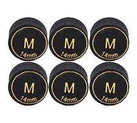 Pool Cue Tips Durable Multi Layers Replacement for Billiard Snooker Cues 6pcs 14mm PU for Billiards Lovers (M)