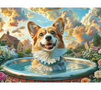 Pool Cute Dog 500 Piece Complete Premium Jigsaw Puzzle Fantastic Beasts Collectors Mind Relaxation Educational Decorative Puzzle Gifts for Adults Premium Cardboard 500 PCS