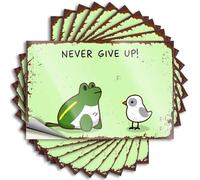 Pool Decor Custom Decal - Never Give Up: A Frog's Encouraging Journey Removable Decal Hard Easy Peel for Friends(8X12CM)