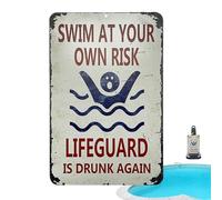 Pool Decorative Signage | Pool Rules Metal Sign | Vintage Metal Warning Sign Humorous Text Design For Bedroom Wall Ornament