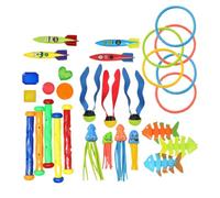 Pool Dive Toys, Underwater Training Game Set, 13.78x9.84in Multiplayer Colorful, Portable Diving Toy, Swimmer Material Set for Backyard, Family, Fun, Swim Lessons
