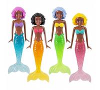 Pool Diving Toy Set, 4 Piece Princess Pool Toys, Water Bath Toy, Brown Skin Princess Doll, Swimming Underwater Pool Training Toys, Diving Games Training Gifts for Boys Girls