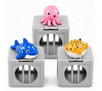 Pool Diving Toys for Adults, Water Swimming Pool Dive Toy Set Floating Fish Box & Sea Animal Toys, Underwater Diving Game for Pool, Bath, Beach, Summer Water Play (Octopus+Puffer Fish+Shark, 3 Pack)
