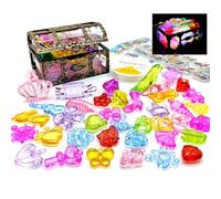 Pool Diving Toys - pirate chest, colorful diving diamonds, marine sinkers | kids pool treasure hunting game, boys girls water playsett, training toys swimming pool active water games for underwater
