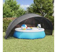 Pool Dome Black 546x516x250 cm 185T Polyester PU Coating Foldable Shelter Garden