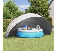 Pool Dome Foldable Grey & Orange 592x590x275 cm 185t Polyester PU Coating UV-Res