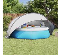 Pool Dome Grey and Orange 405 x 405 x 192 cm Foldable Pool Cover with UV Resistant Polyester, Waterproof Protection, Easy Assembly and Carry Bag for Garden, Outdoor