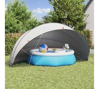 Pool Dome Grey and Orange Made of 185T Polyester with PU Coating 592 x 590 x 275 cm, Foldable Outdoor Cover for Swimming Pools, Weatherproof and UV-Resistant, Protects Against Leaves