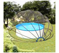 Pool Dome Transparent PVC Fibreglass 559x275 cm Hinge Anchored Shelter Cover