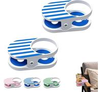 Pool Drinks Holder, Desk Cup Holder, Clip-On Drink Holders, Portable Cups Holders for Beach Chair Desk Table Pool Lounge Cruise Outdoor Use (blue *2)