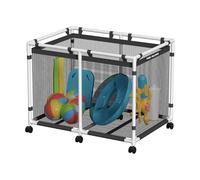 POOL FELLOWS Pool Storage Bin, 142 Gallons, Holder for Noodles, Toys, Floats, Towels, Mesh Organizer for Swimming Equipments, Basic Plus Style