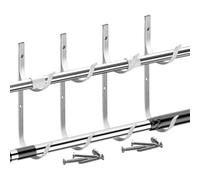 Pool Fence Hooks, Heavy Duty Hanging Tool for Pool Equipment, 4-Pack Multi-Purpose Organizer for Skimmer Nets, Leaf Rakes, Brushes, Hoses, Poolside Storage Use, 8.5x2.99 Inches