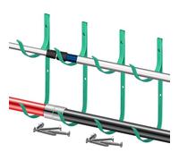 Pool Fence Hooks, Heavy Duty Hanging Tool for Pool Equipment, 4-Pack Multi-Purpose Organizer for Skimmer Nets, Leaf Rakes, Brushes, Hoses, Poolside Storage Use, 8.5x2.99 Inches