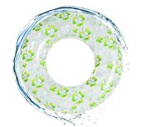 Pool Float - Adult Inflatable | Transparent Swim Ring Tube | Double Underarm Circle for Summer Pool Party Beach Photos Daisy Clover Floral Pattern Waterproof PVC Decorative Water Raft 2-Pack