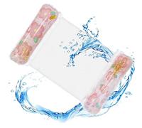 Pool Float Chair - Sunbathing Sitter for Beaches | Translucent Vinyl Raft with High Back Support, Floating Armrest Throne & Shimmer Outdoor Play Accessories for Parties, Vacations, Ponds