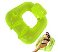 Pool Float for Adults, Rest Bed with Drink Holder and Backrest, Inflatable Swimming Lounger for Lake, by the Pool, River, Men, Women, Friends and Family