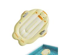 Pool Float For Kids - 100x70cm Cute Inflatable Floating Swim Surfboard | Inflatable Water Float | PVC Material 700g Weight Cartoon Shark Yellow Duck Pattern For Beach Pond Lake Garden Backyard Boys Gi