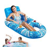 Pool Float Lounger for Adults - Inflatable Pool Floats for Adults - Raft Maple Leaf Design with Drink Holder for Teens at the Lake Backyard for Tanning Indoor and Outdoor Beach