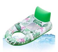 Pool Float Lounger,Inflatable Floating Bed With Headrest - Floatie Hammock Tanning Bed - for Vacation Traveling Amusement Park Lake Backyard Party Swimming
