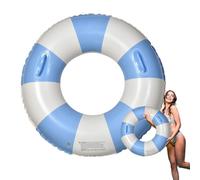 Pool Float Rings Striped Thickened Swimming Floatie with Handles
