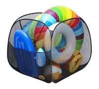 Pool Float Storage Net, Pop-Up Foldable Mesh Pool Toy Storage with Side Pockets & Handle, Large Capacity for Balls, Inflatable Toys and Accessories, Float Net 31.5x31.5x27.6