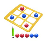 Pool Float Toys - PV C Parent Child Interactive Nine Square Five In A Row Game | Pool Float Throwing Toy With 10 Balls And Random Color Pump | 125x122x11cm Beach B