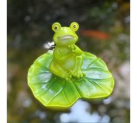 Pool Floating Frog Sculpture Ornament Decor Resin Toy Fish Pond,Water Floating Lotus Leaf Turtle Frog Animal Koi Pond Decoration.Pool Accessories Float,F
