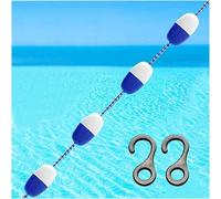 Pool Floating Safety Rope, Adjustable Length Lane Divider, with Hooks for Swimming Pools, Inground Swimming Shallow and Deep End Divider Barrier (Blue Length 3.3ft(1m))