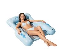 Pool Floats Chair,Folding Mesh Base Raft Mat - Three-sided Support Anti-tipping Inflatable Bed Pool,for Adult Men Women Youth Child Tanning Swimming Water Game Summer Beach River Party Pond