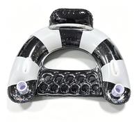 Pool Floats Chairs， Adult Inflatable Pool Lounge， Sit in Float Inflatable Pool Float Pool Lounge with Heavy-Duty Handles -300 lb Weight Capacity (Stripes-Black)