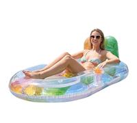 Pool Floats Inflatable with Cup Holder Backrest Non-Slip