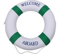 Pool Floats, Swim Foam Life Preserver Ring with Perimeter Rope, 20" Dia. Portable Lightweight Life Ring for Swimming Pool, Lake, River, Seaside, Green, Floats Adult